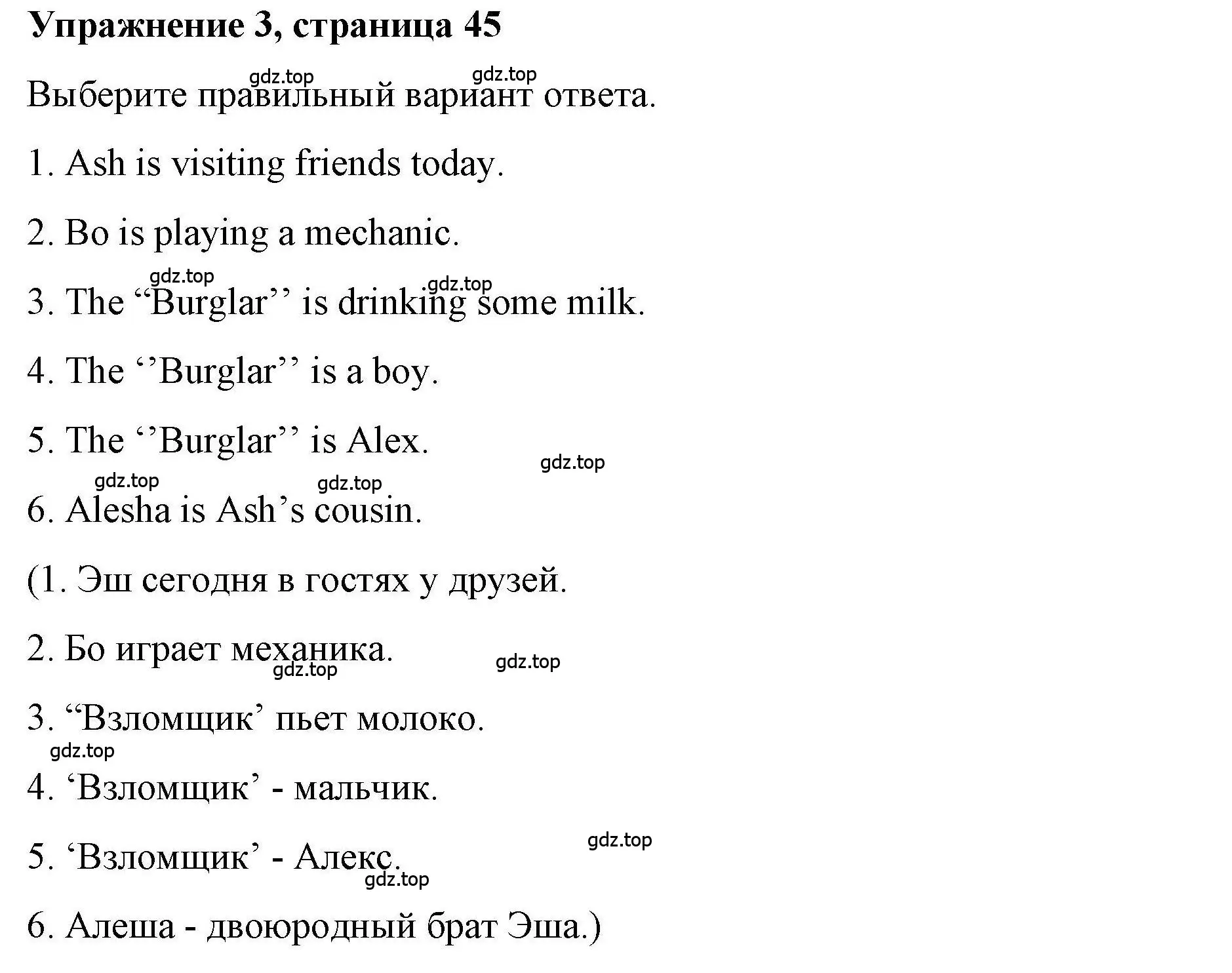 Решение номер 3 (страница 45) гдз по английскому языку 4 класс Покидова, Авел, рабочая тетрадь