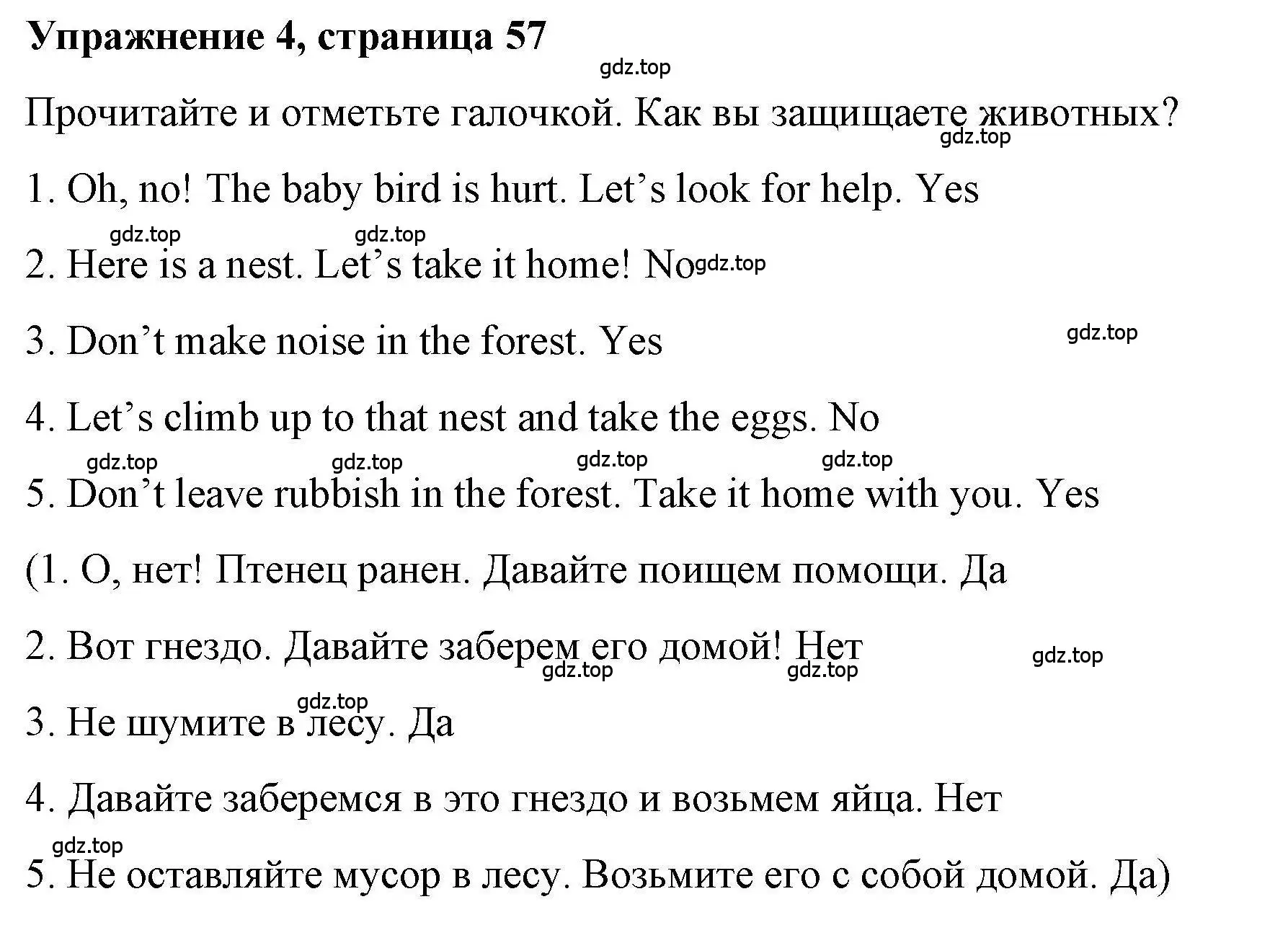 Решение номер 4 (страница 57) гдз по английскому языку 4 класс Покидова, Авел, рабочая тетрадь