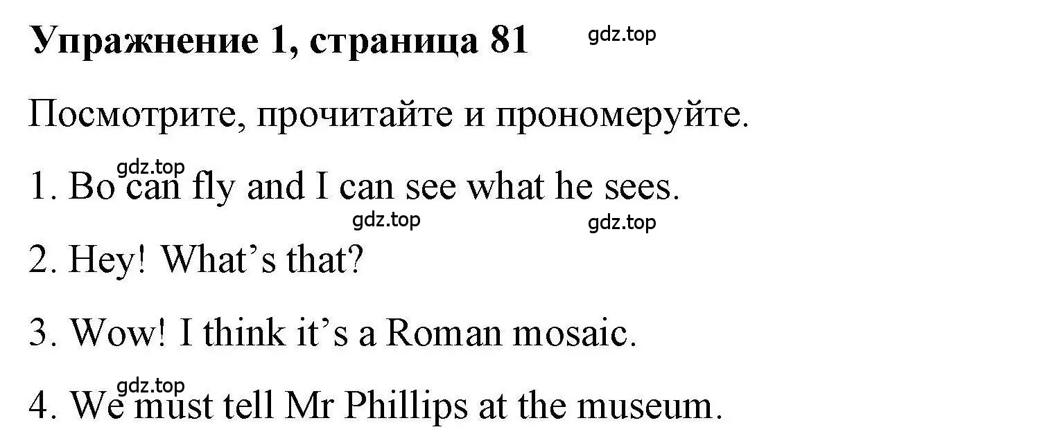 Решение номер 1 (страница 81) гдз по английскому языку 4 класс Покидова, Авел, рабочая тетрадь