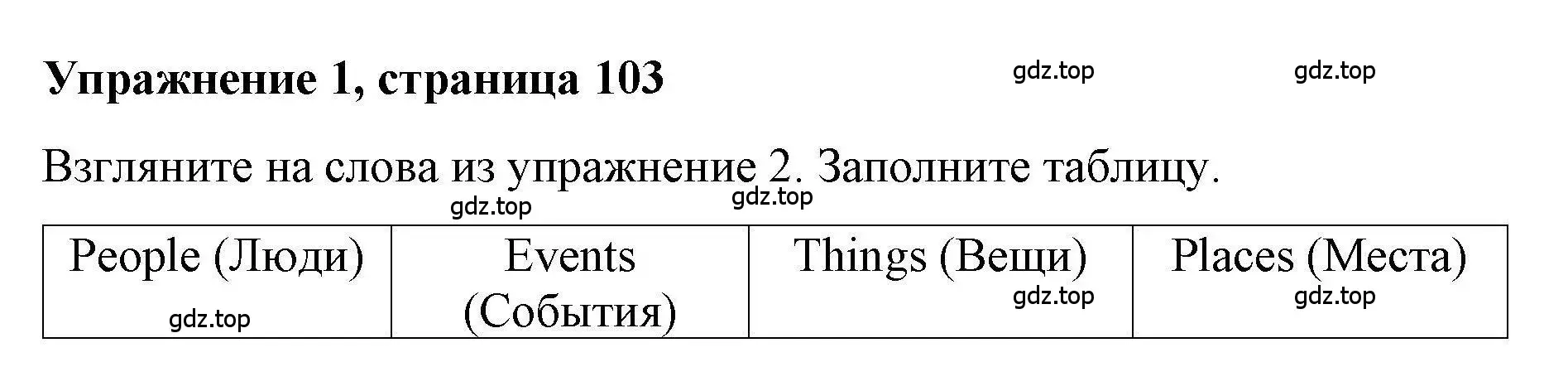 Решение номер 1 (страница 103) гдз по английскому языку 4 класс Покидова, Авел, рабочая тетрадь