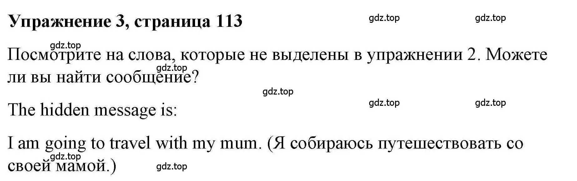 Решение номер 3 (страница 113) гдз по английскому языку 4 класс Покидова, Авел, рабочая тетрадь