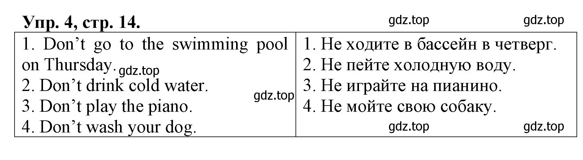 Решение номер 4 (страница 14) гдз по английскому языку 4 класс Афанасьева, Михеева, контрольные работы