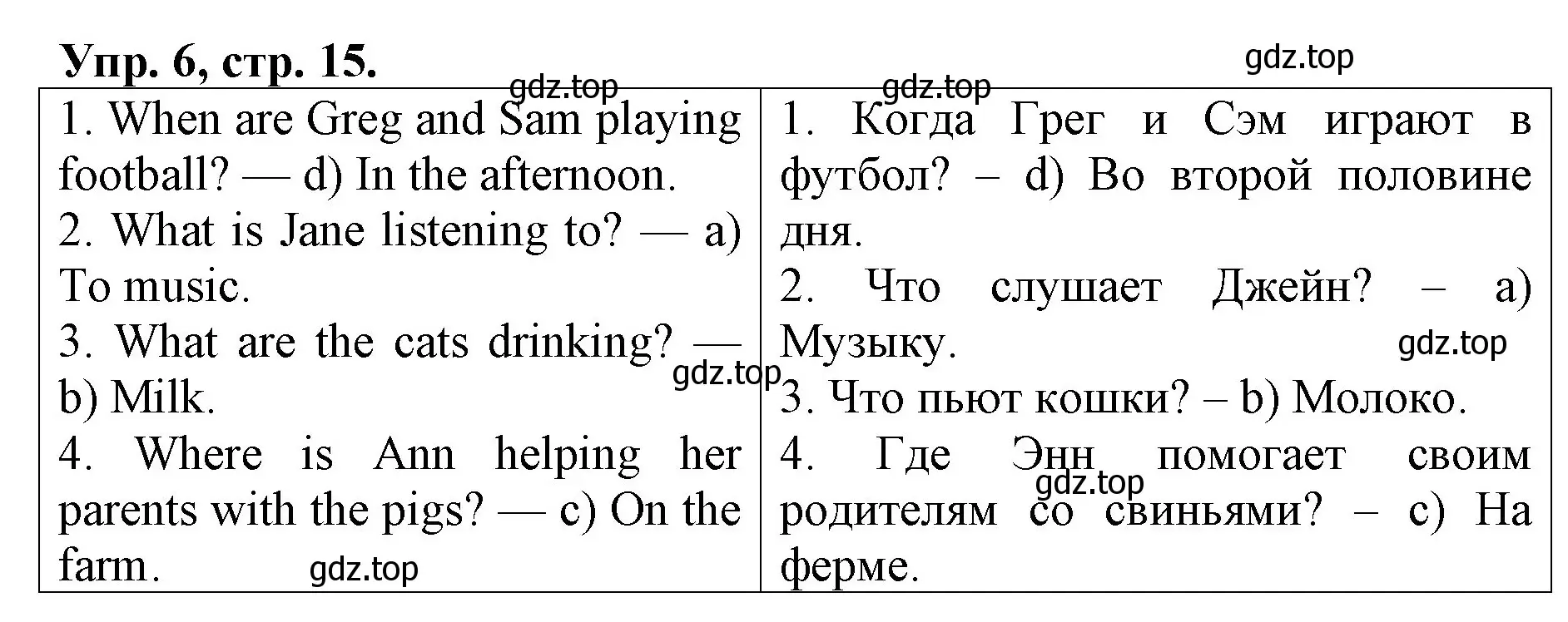 Решение номер 6 (страница 15) гдз по английскому языку 4 класс Афанасьева, Михеева, контрольные работы