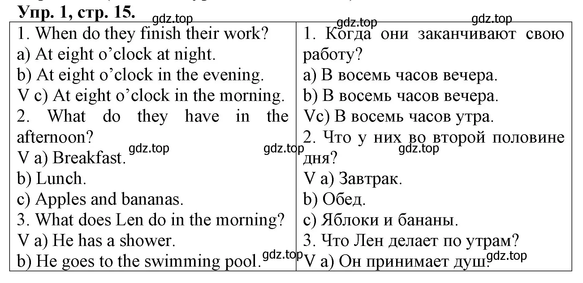 Решение номер 1 (страница 15) гдз по английскому языку 4 класс Афанасьева, Михеева, контрольные работы