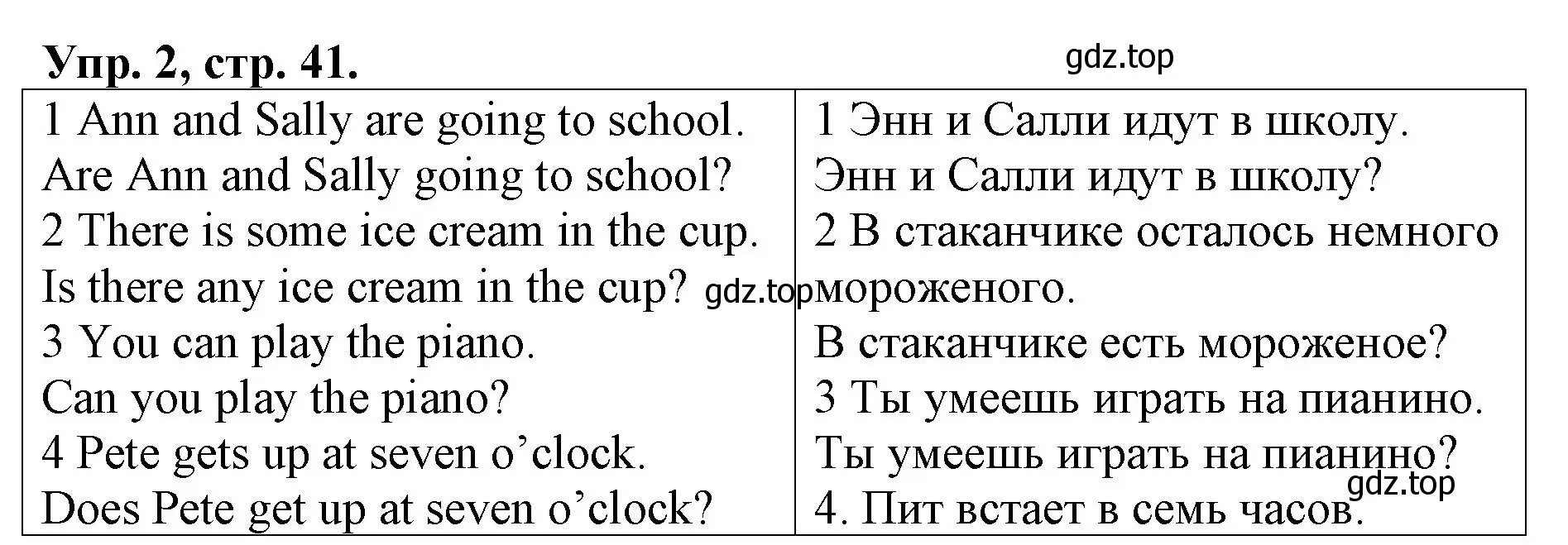Решение номер 2 (страница 41) гдз по английскому языку 4 класс Афанасьева, Михеева, контрольные работы