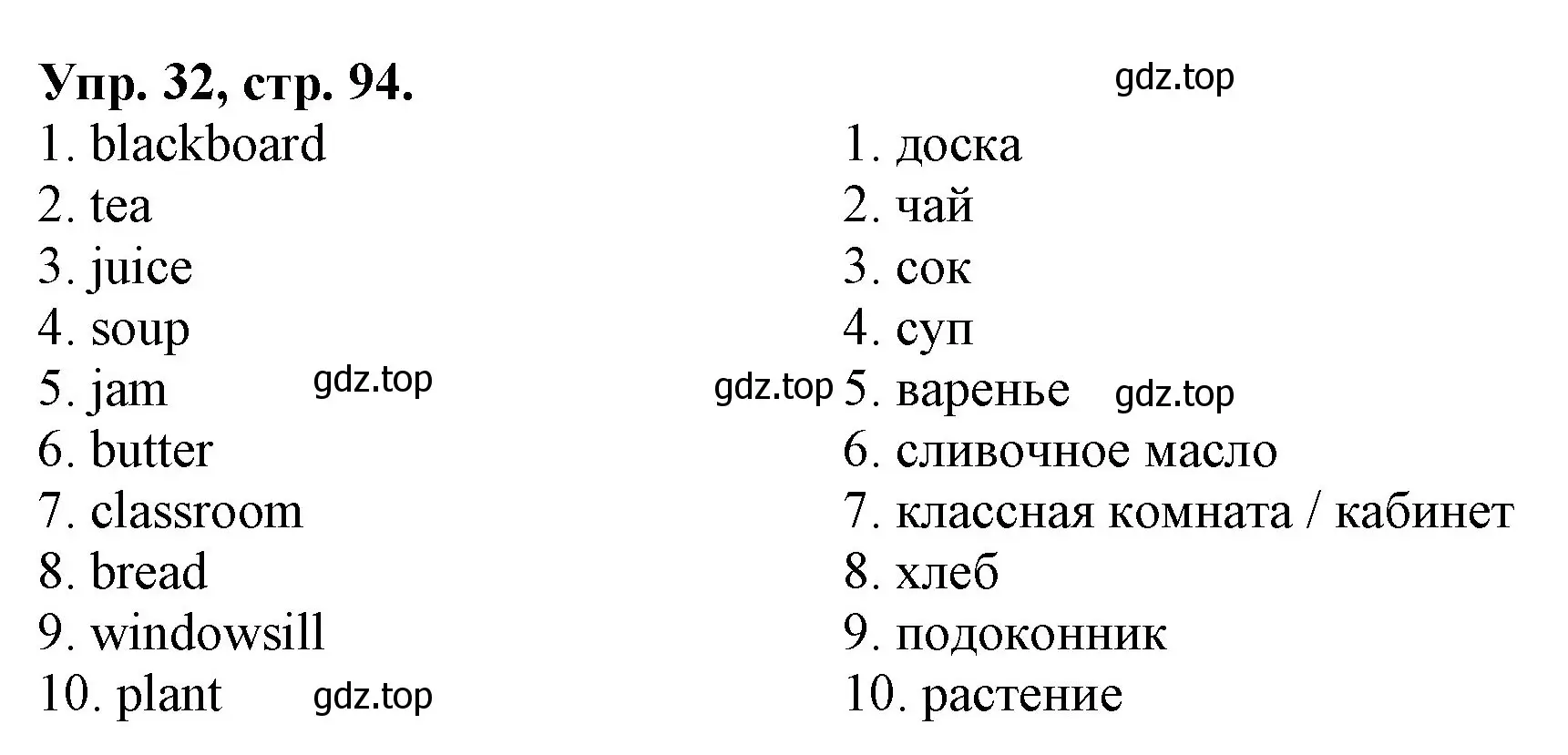 Решение номер 32 (страница 94) гдз по английскому языку 4 класс Афанасьева, Михеева, лексико-грамматический практикум