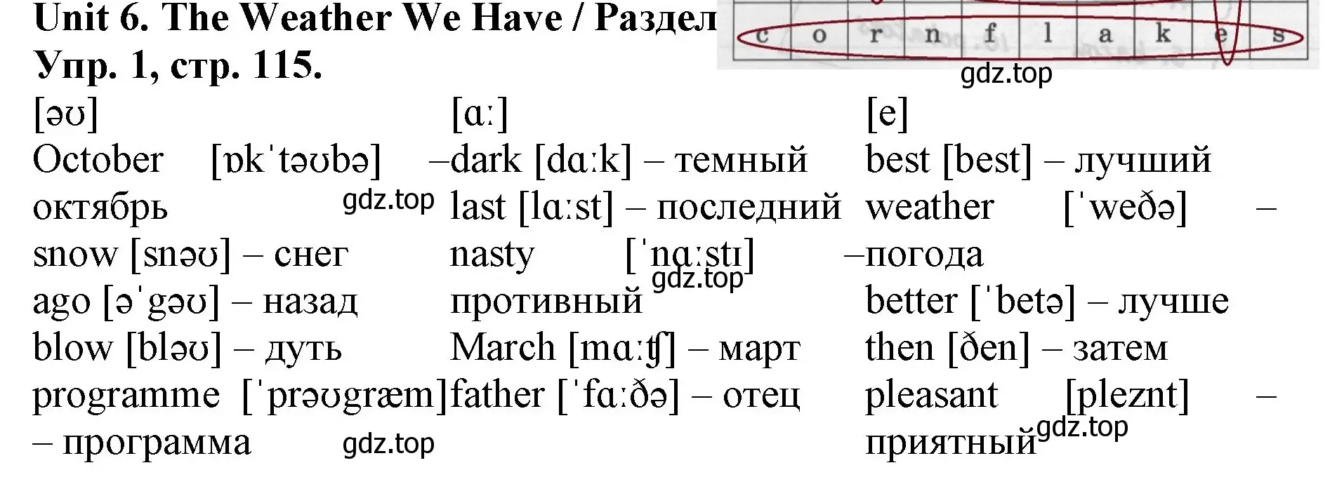 Решение номер 1 (страница 115) гдз по английскому языку 4 класс Афанасьева, Михеева, лексико-грамматический практикум