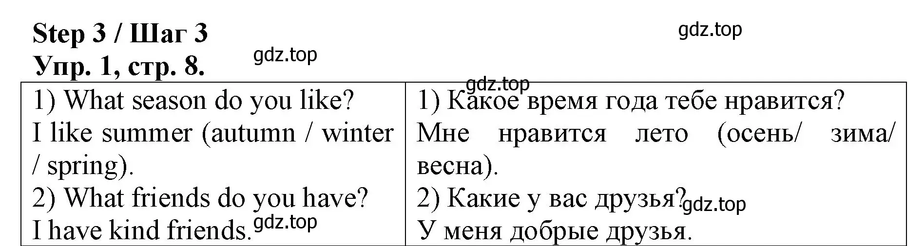 Решение номер 1 (страница 8) гдз по английскому языку 4 класс Афанасьева, Михеева, рабочая тетрадь