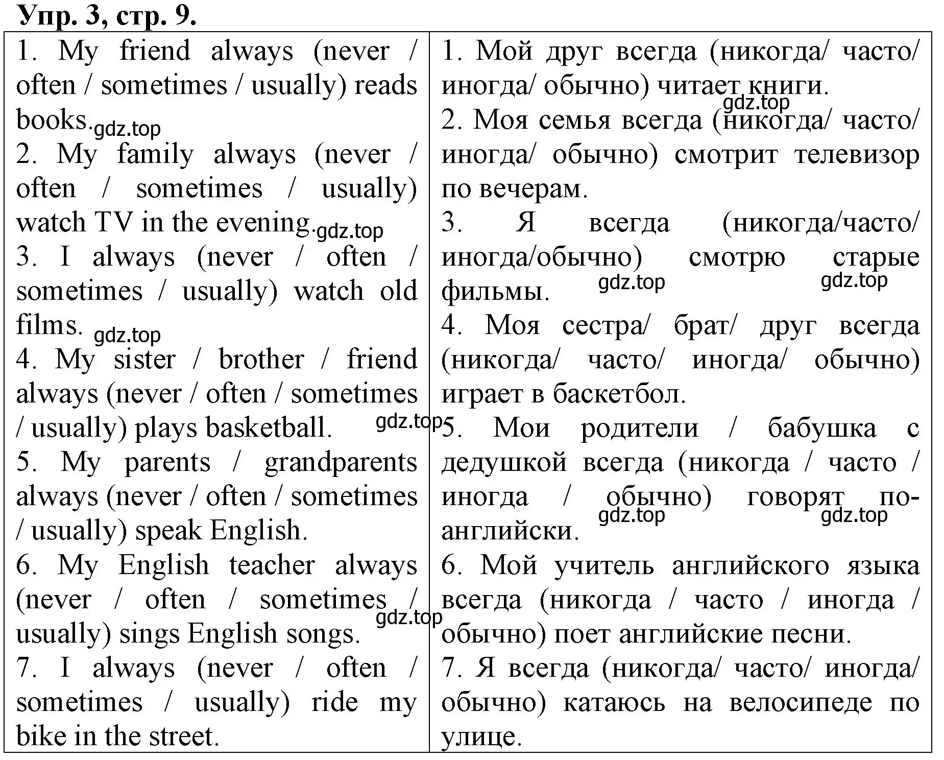 Решение номер 3 (страница 9) гдз по английскому языку 4 класс Афанасьева, Михеева, рабочая тетрадь