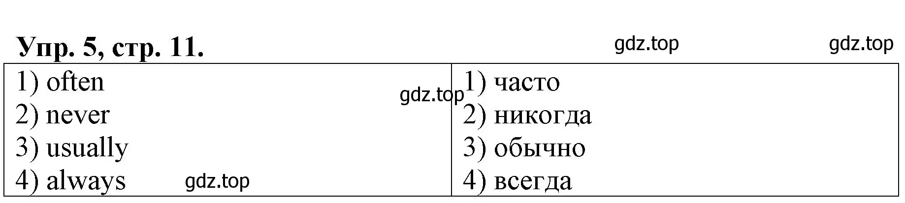 Решение номер 5 (страница 11) гдз по английскому языку 4 класс Афанасьева, Михеева, рабочая тетрадь