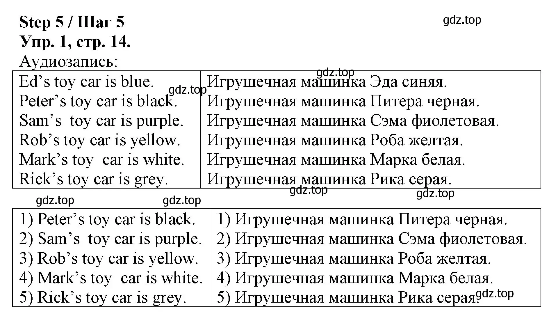 Решение номер 1 (страница 14) гдз по английскому языку 4 класс Афанасьева, Михеева, рабочая тетрадь