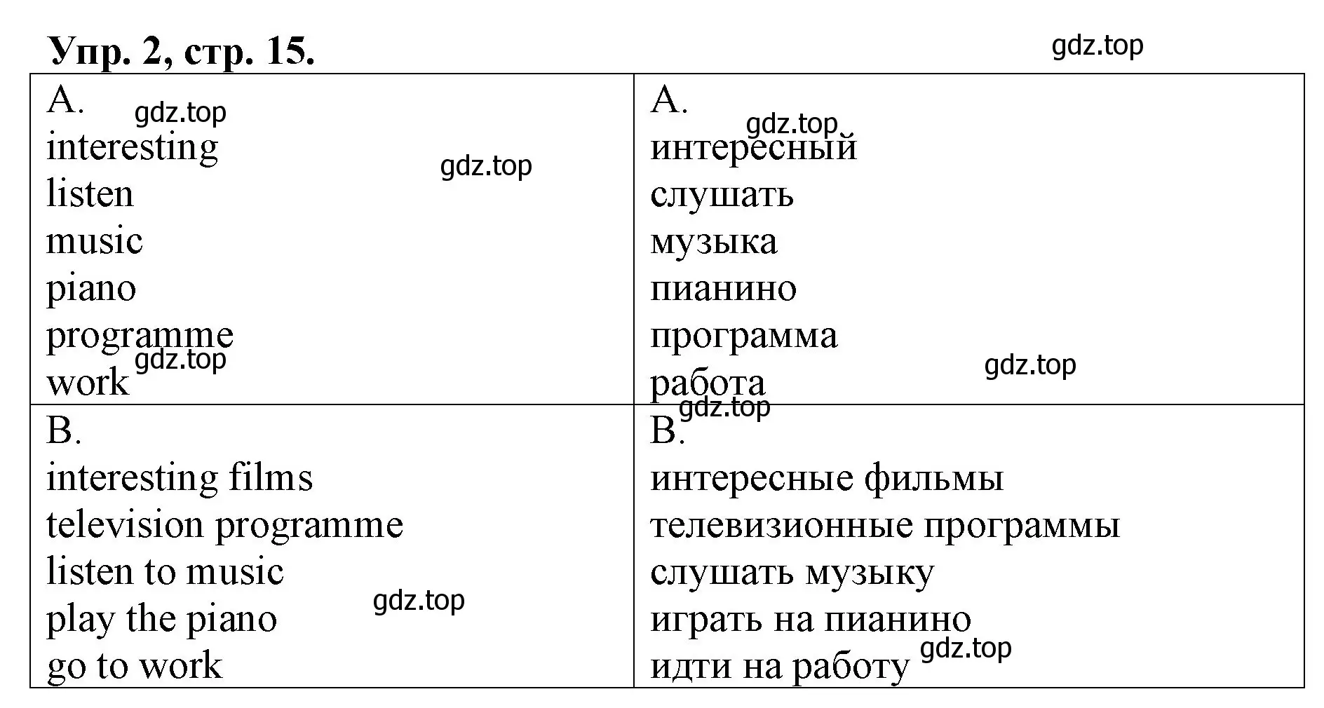 Решение номер 2 (страница 15) гдз по английскому языку 4 класс Афанасьева, Михеева, рабочая тетрадь