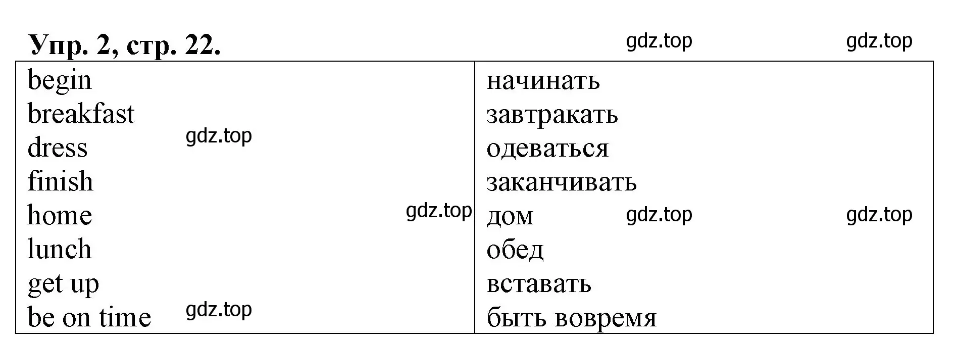 Решение номер 2 (страница 22) гдз по английскому языку 4 класс Афанасьева, Михеева, рабочая тетрадь