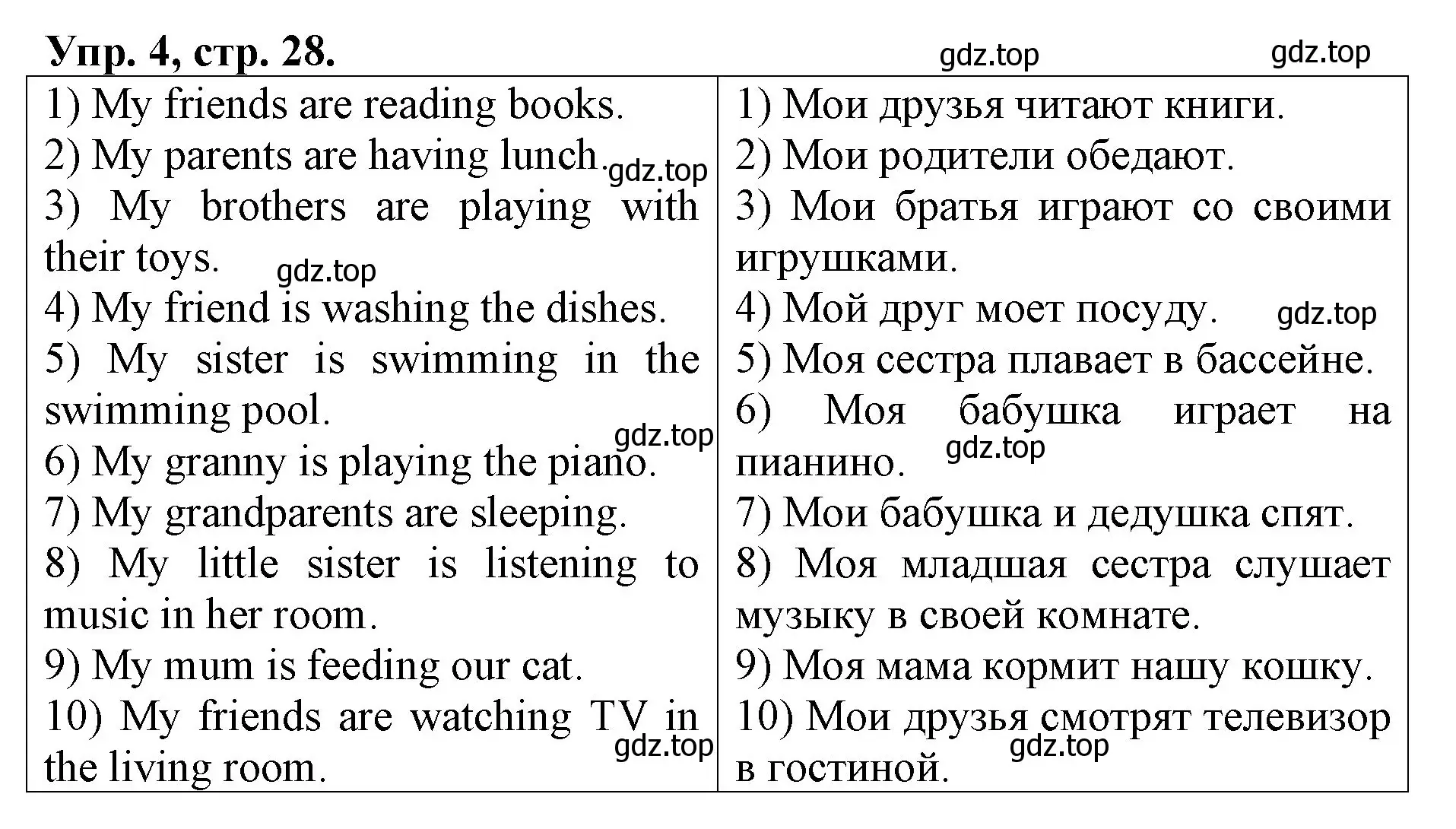 Решение номер 4 (страница 28) гдз по английскому языку 4 класс Афанасьева, Михеева, рабочая тетрадь