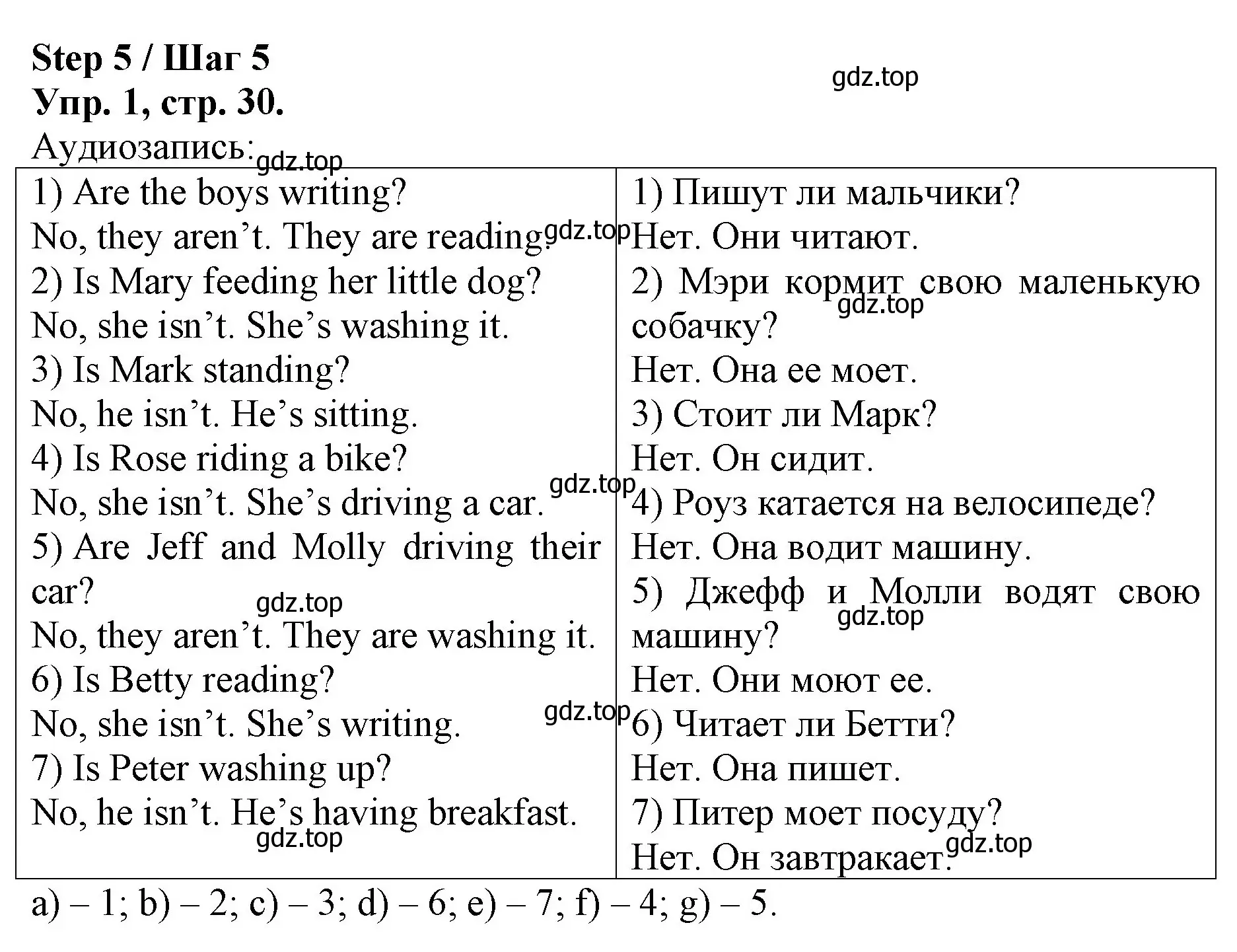 Решение номер 1 (страница 30) гдз по английскому языку 4 класс Афанасьева, Михеева, рабочая тетрадь