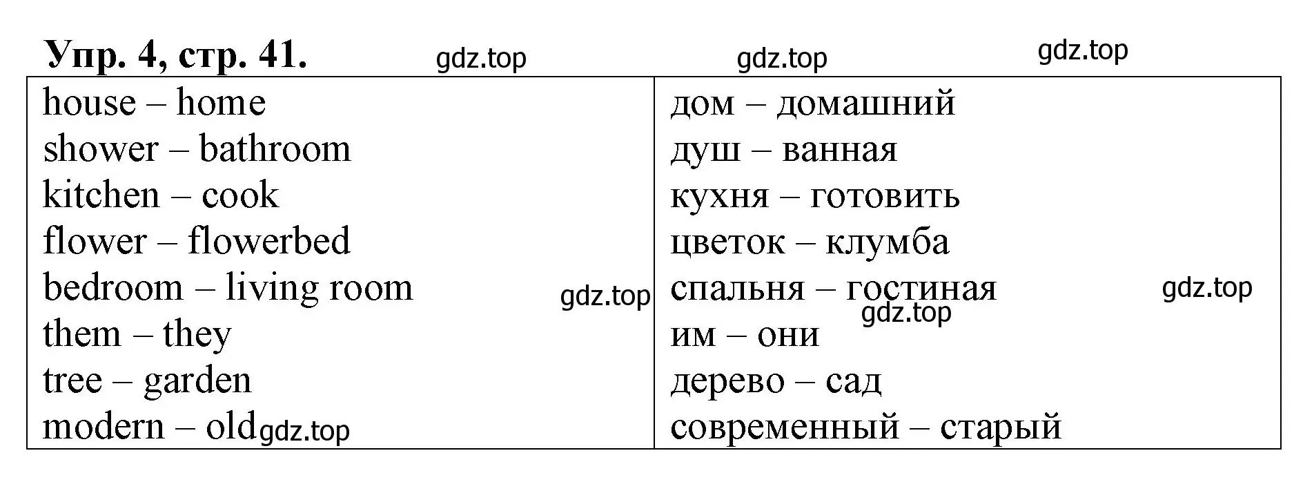 Решение номер 4 (страница 41) гдз по английскому языку 4 класс Афанасьева, Михеева, рабочая тетрадь