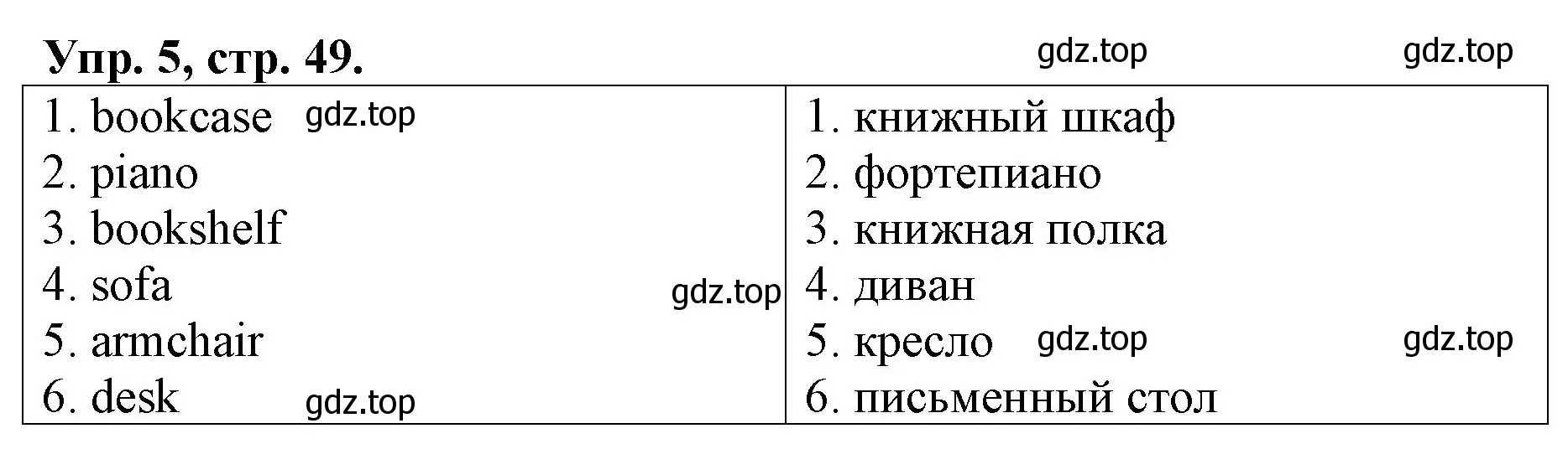 Решение номер 5 (страница 49) гдз по английскому языку 4 класс Афанасьева, Михеева, рабочая тетрадь