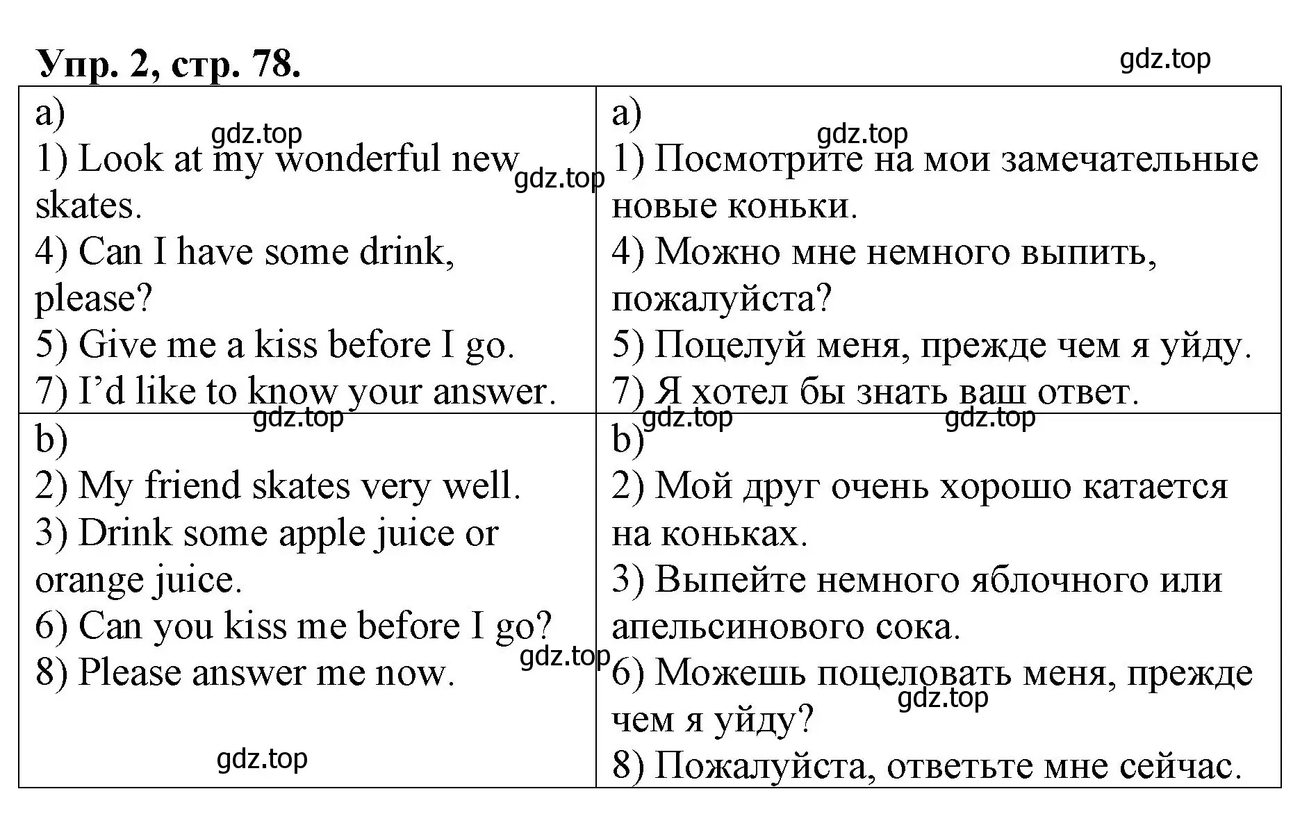 Решение номер 2 (страница 78) гдз по английскому языку 4 класс Афанасьева, Михеева, рабочая тетрадь