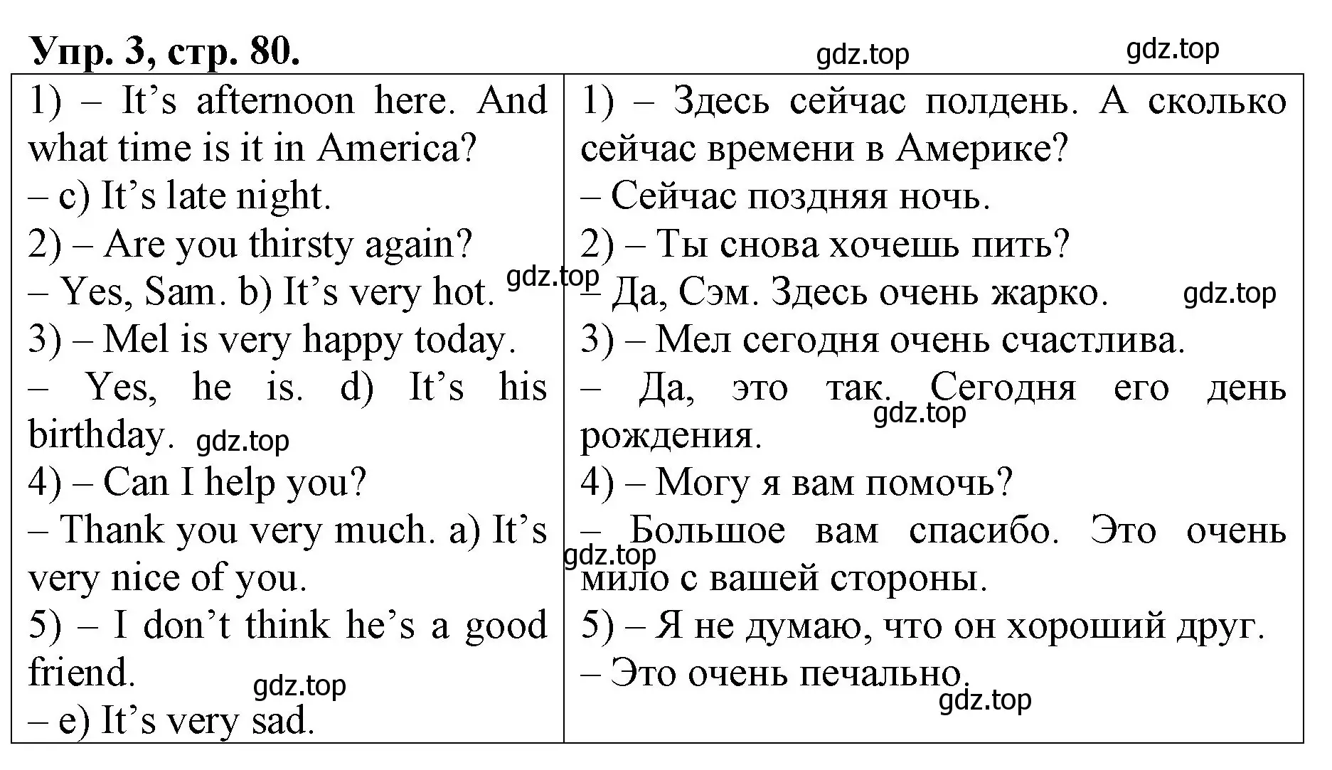 Решение номер 3 (страница 80) гдз по английскому языку 4 класс Афанасьева, Михеева, рабочая тетрадь