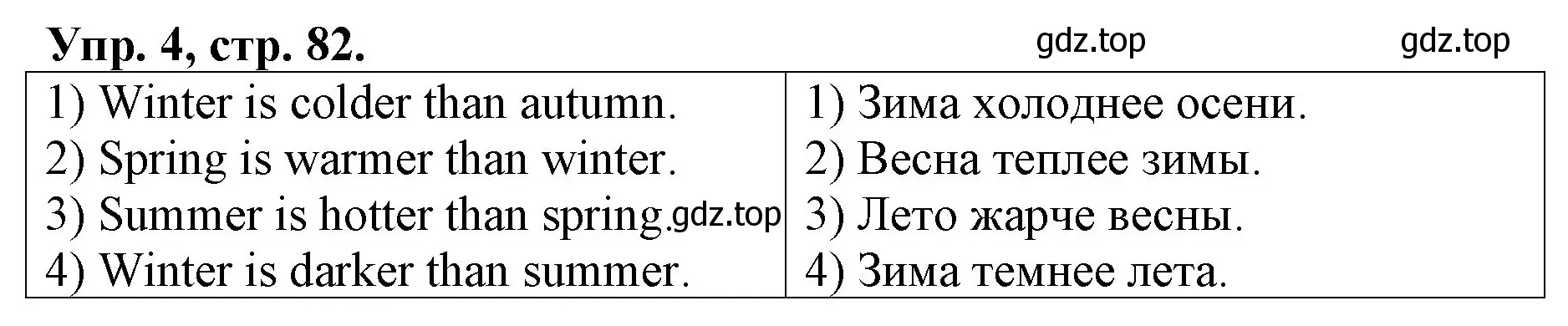 Решение номер 4 (страница 82) гдз по английскому языку 4 класс Афанасьева, Михеева, рабочая тетрадь