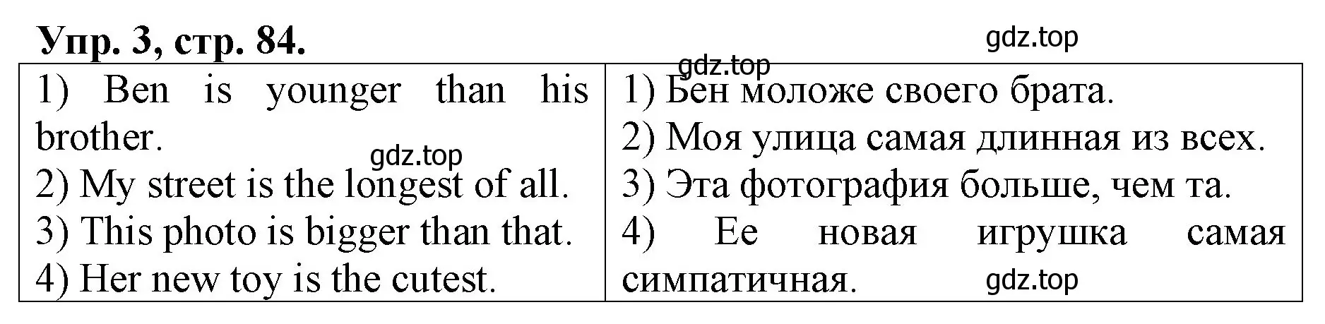 Решение номер 3 (страница 84) гдз по английскому языку 4 класс Афанасьева, Михеева, рабочая тетрадь