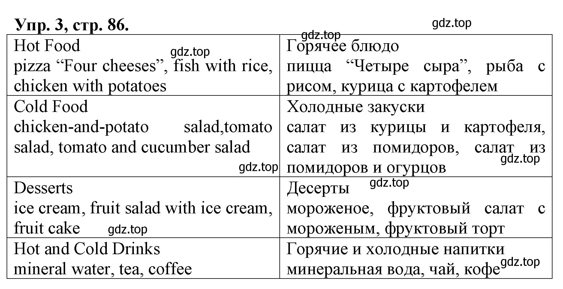 Решение номер 3 (страница 86) гдз по английскому языку 4 класс Афанасьева, Михеева, рабочая тетрадь