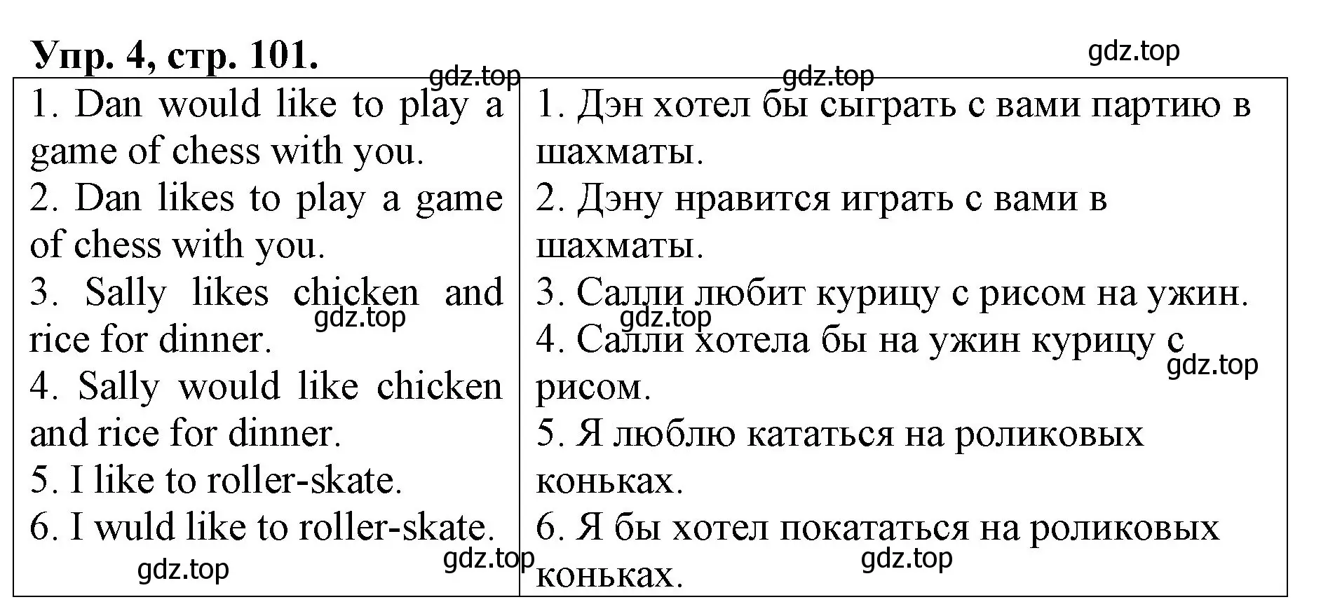 Решение номер 4 (страница 101) гдз по английскому языку 4 класс Афанасьева, Михеева, рабочая тетрадь