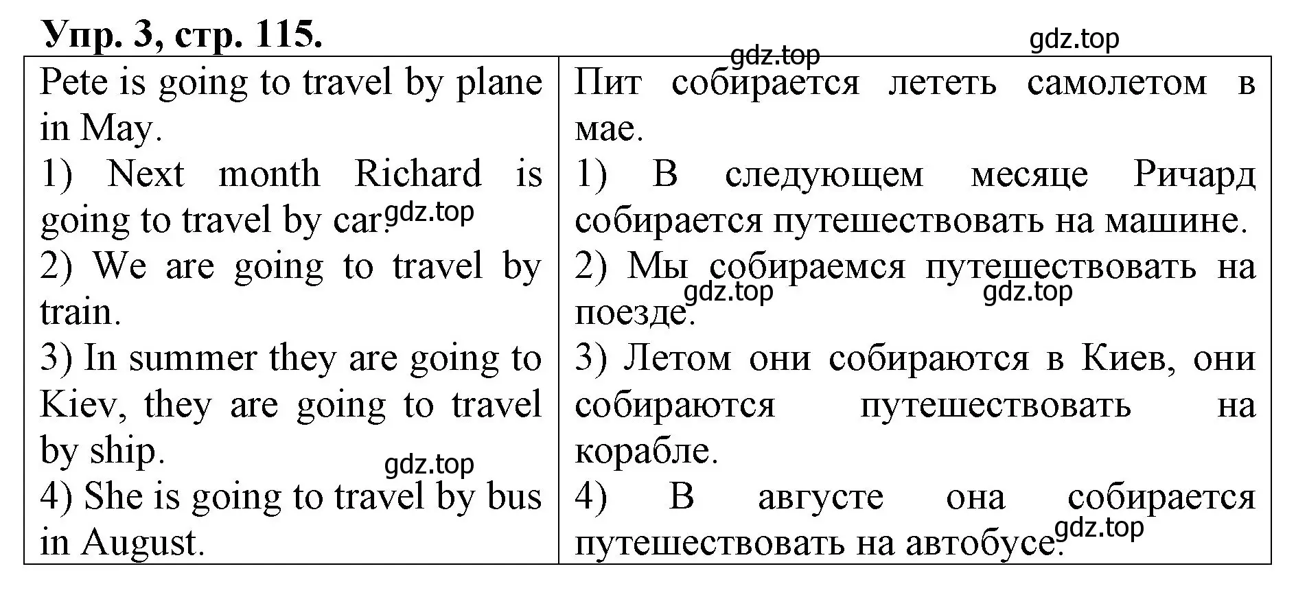 Решение номер 3 (страница 115) гдз по английскому языку 4 класс Афанасьева, Михеева, рабочая тетрадь