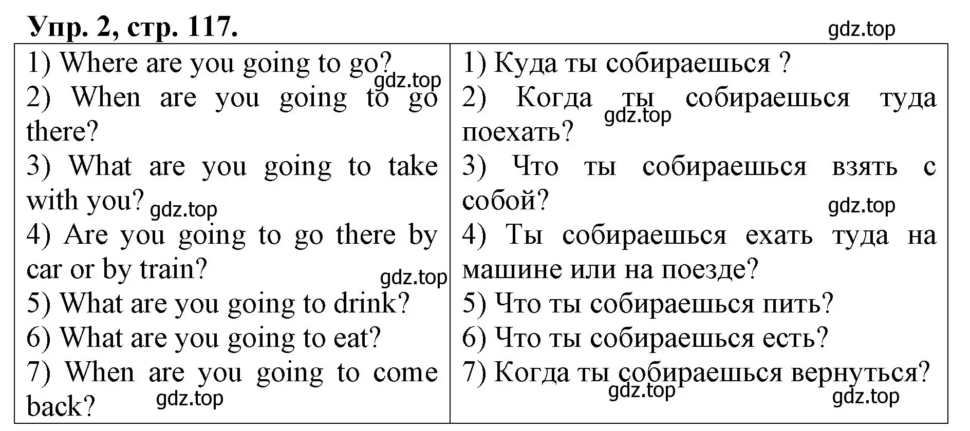 Решение номер 2 (страница 117) гдз по английскому языку 4 класс Афанасьева, Михеева, рабочая тетрадь