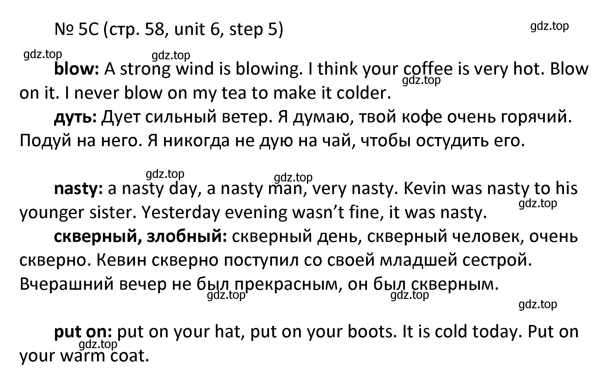 Решение номер 5 (страница 58) гдз по английскому языку 4 класс Афанасьева, Михеева, учебник 2 часть