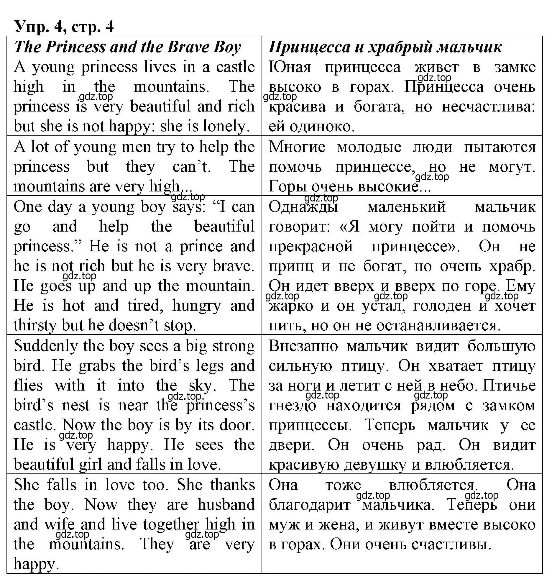 Решение номер 4 (страница 4) гдз по английскому языку 4 класс Афанасьева, Михеева, книга для чтения