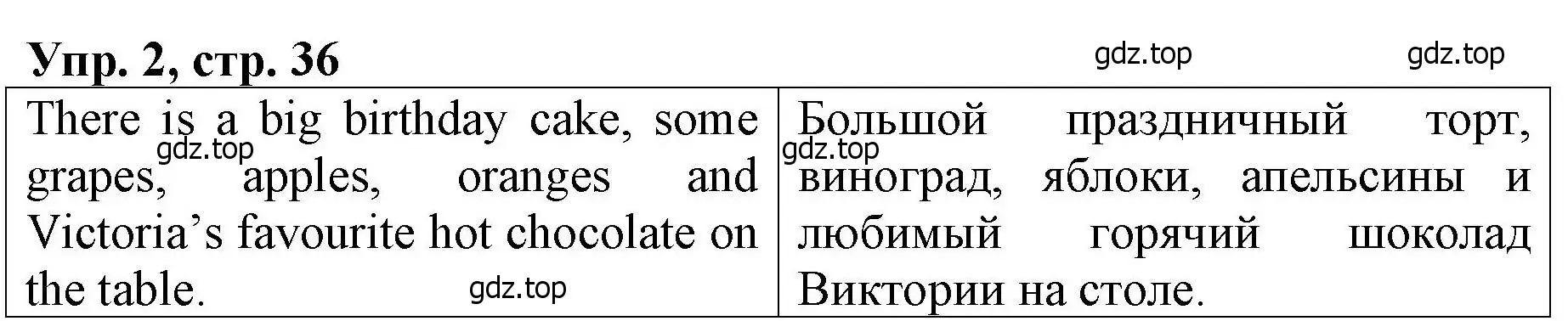 Решение номер 2 (страница 36) гдз по английскому языку 4 класс Афанасьева, Михеева, книга для чтения