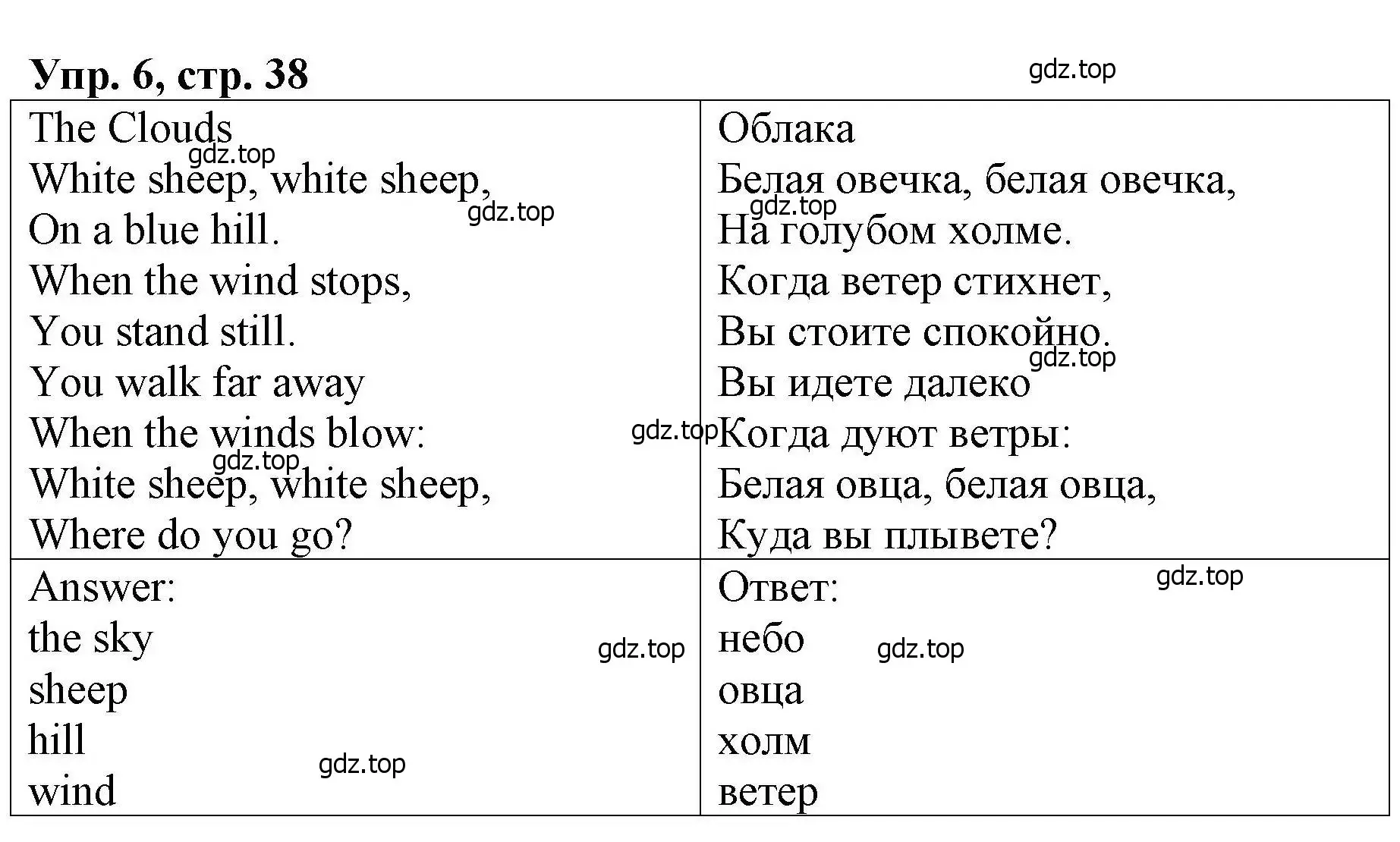 Решение номер 6 (страница 38) гдз по английскому языку 4 класс Афанасьева, Михеева, книга для чтения