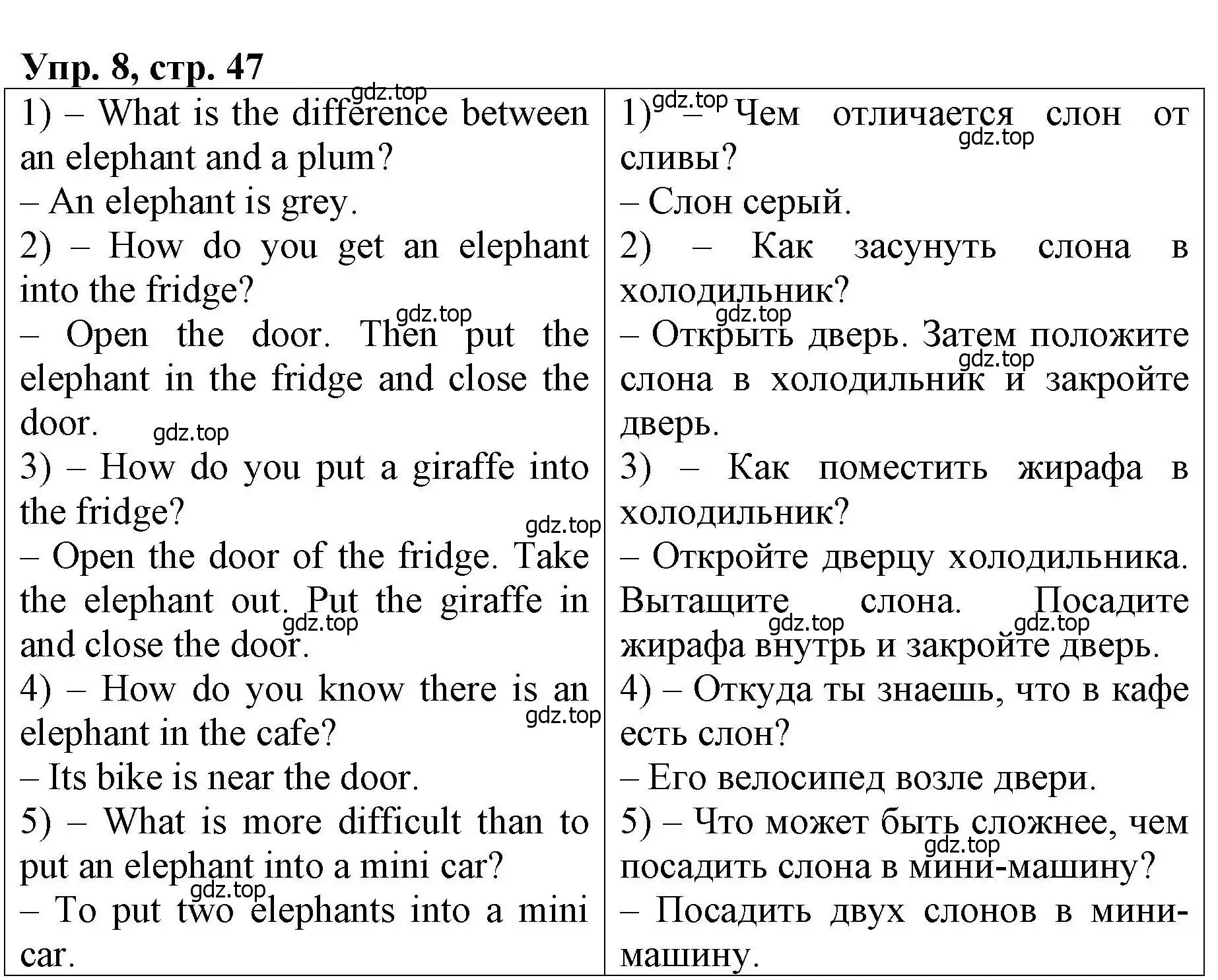 Решение номер 8 (страница 47) гдз по английскому языку 4 класс Афанасьева, Михеева, книга для чтения