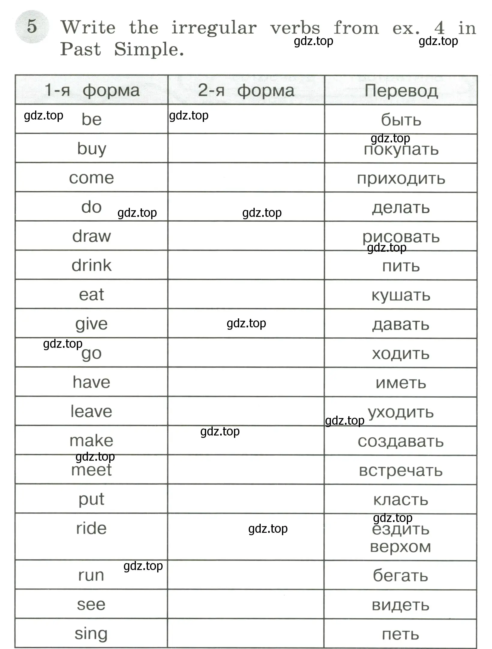 Условие номер 5 (страница 96) гдз по английскому языку 4 класс Юшина, грамматический тренажёр