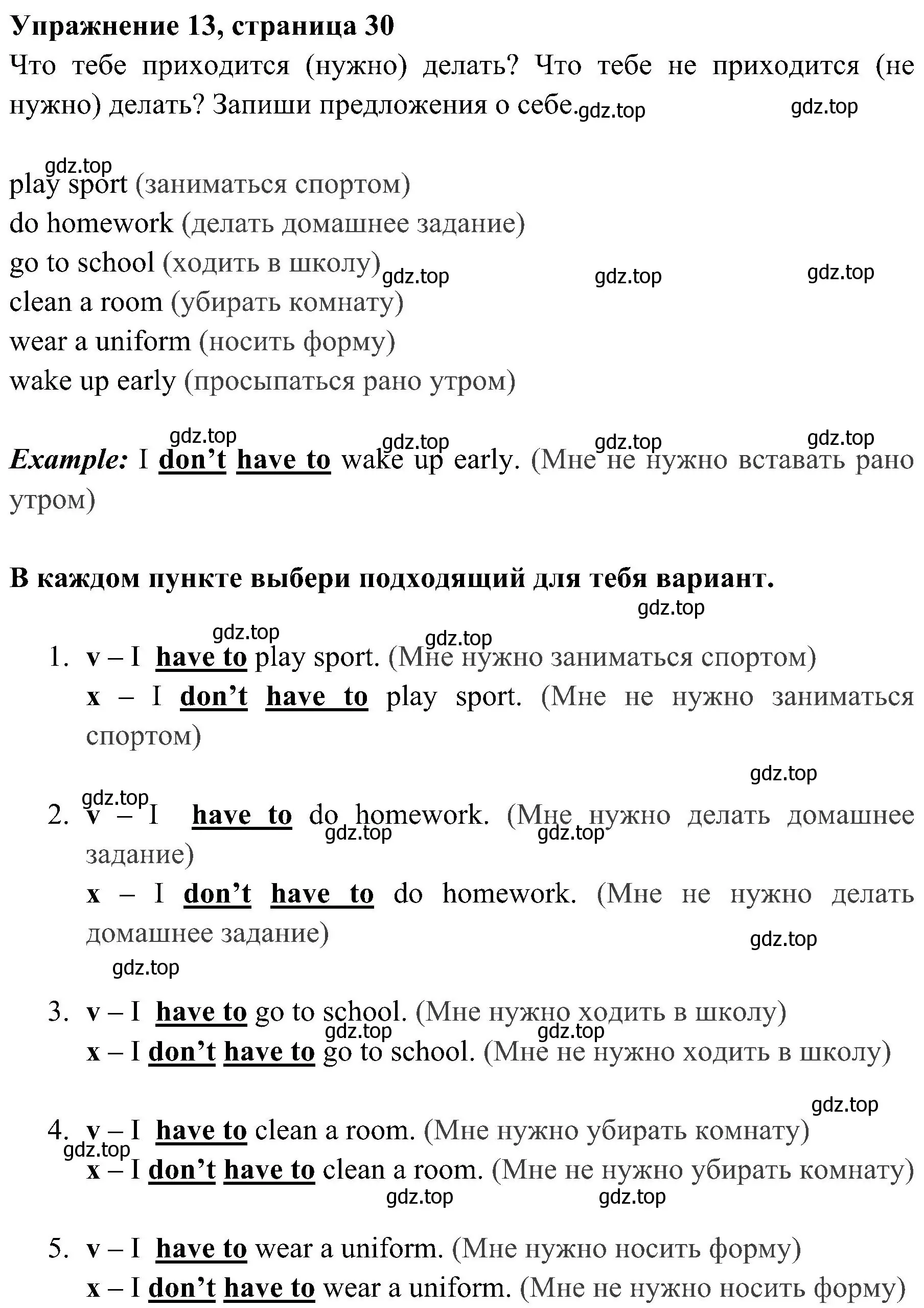 Решение 2. номер 13 (страница 30) гдз по английскому языку 4 класс Юшина, грамматический тренажёр