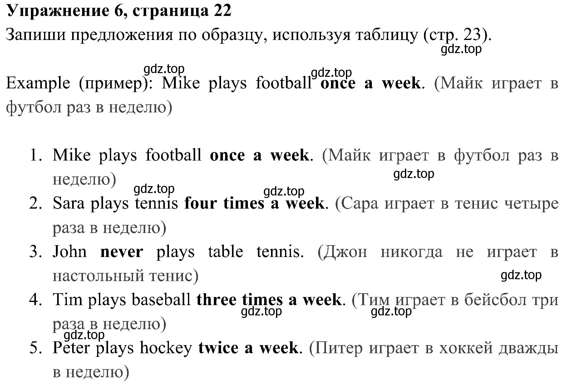 Решение 2. номер 6 (страница 22) гдз по английскому языку 4 класс Юшина, грамматический тренажёр