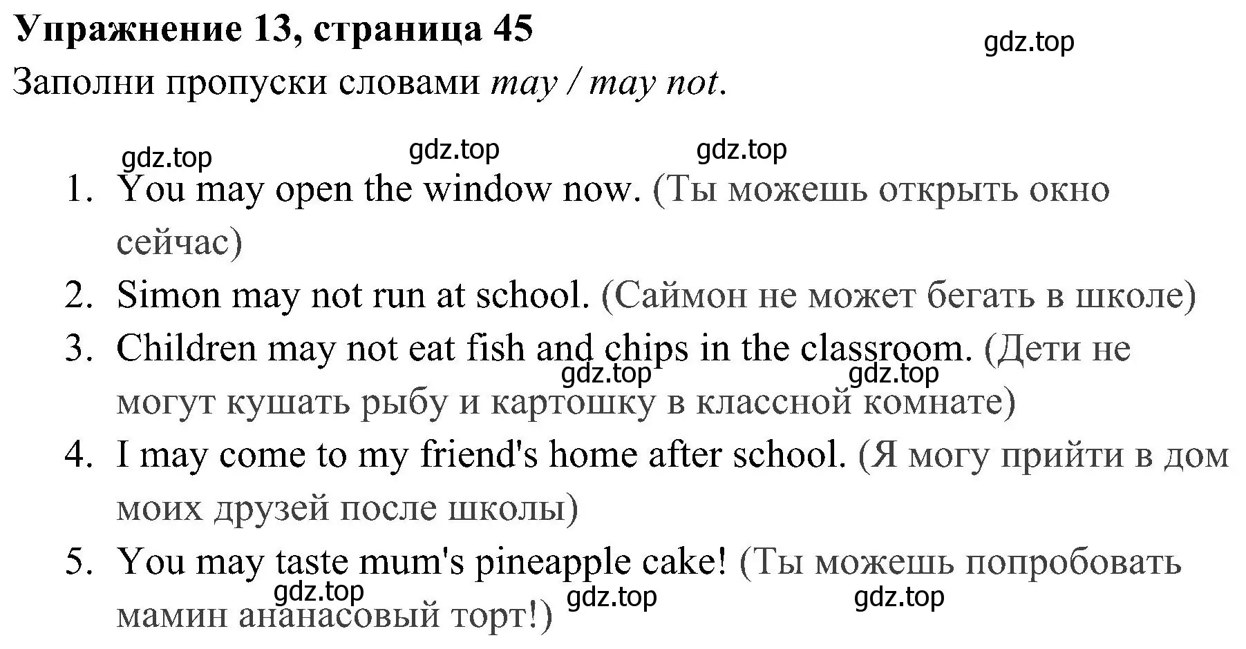 Решение 2. номер 13 (страница 45) гдз по английскому языку 4 класс Юшина, грамматический тренажёр