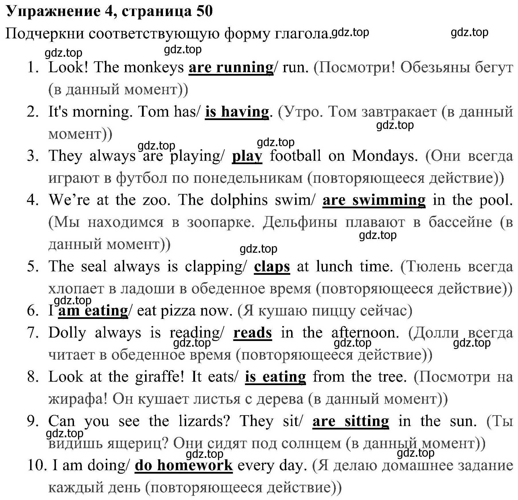 Решение 2. номер 4 (страница 50) гдз по английскому языку 4 класс Юшина, грамматический тренажёр