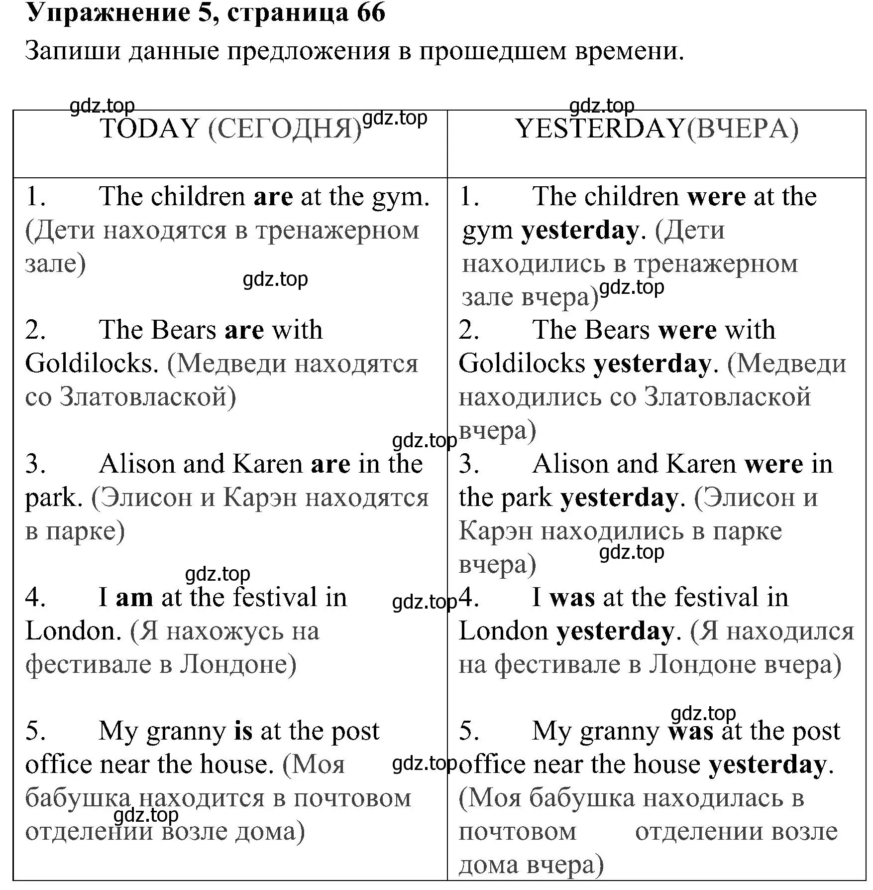 Решение 2. номер 5 (страница 66) гдз по английскому языку 4 класс Юшина, грамматический тренажёр