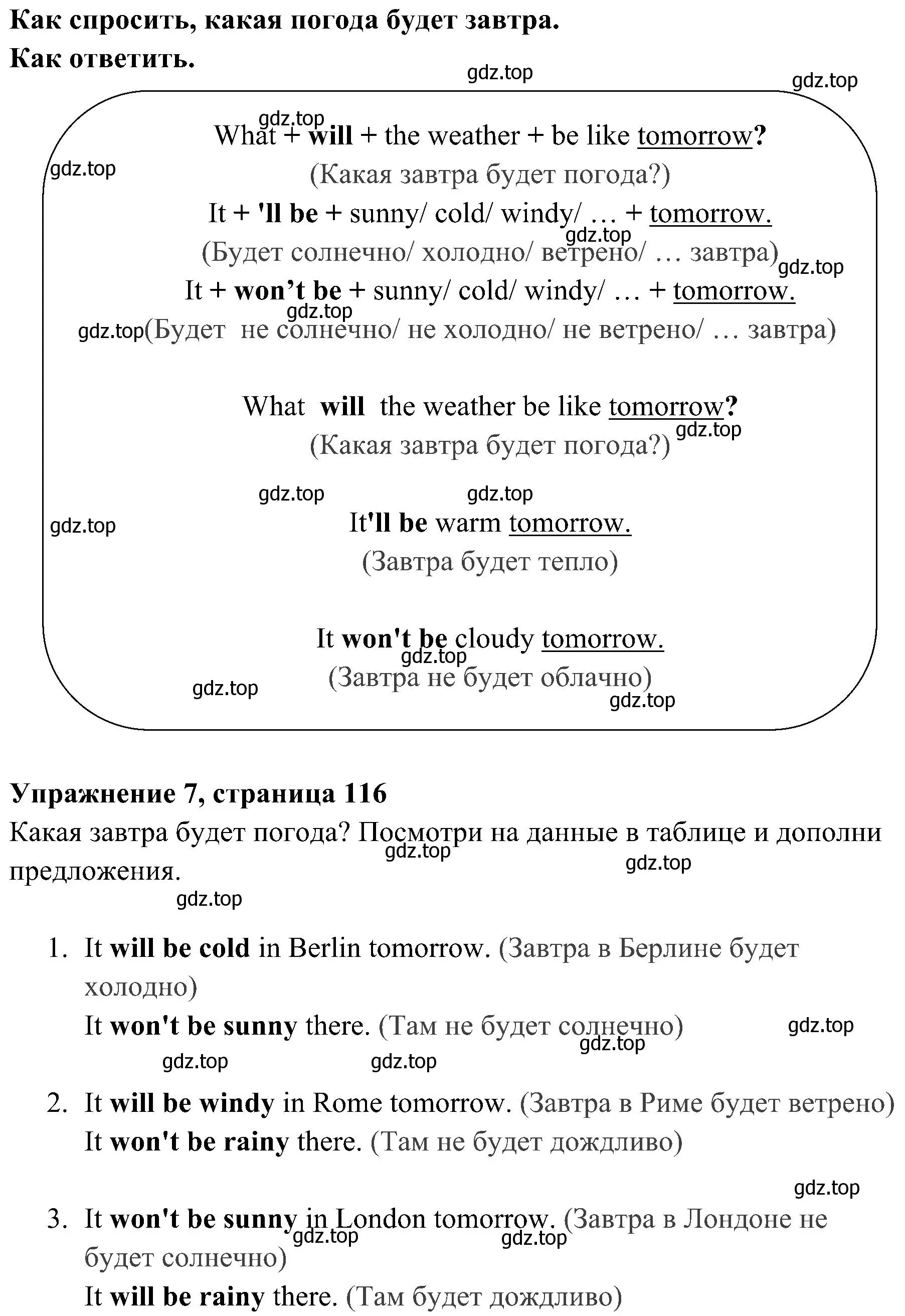 Решение 2. номер 7 (страница 116) гдз по английскому языку 4 класс Юшина, грамматический тренажёр