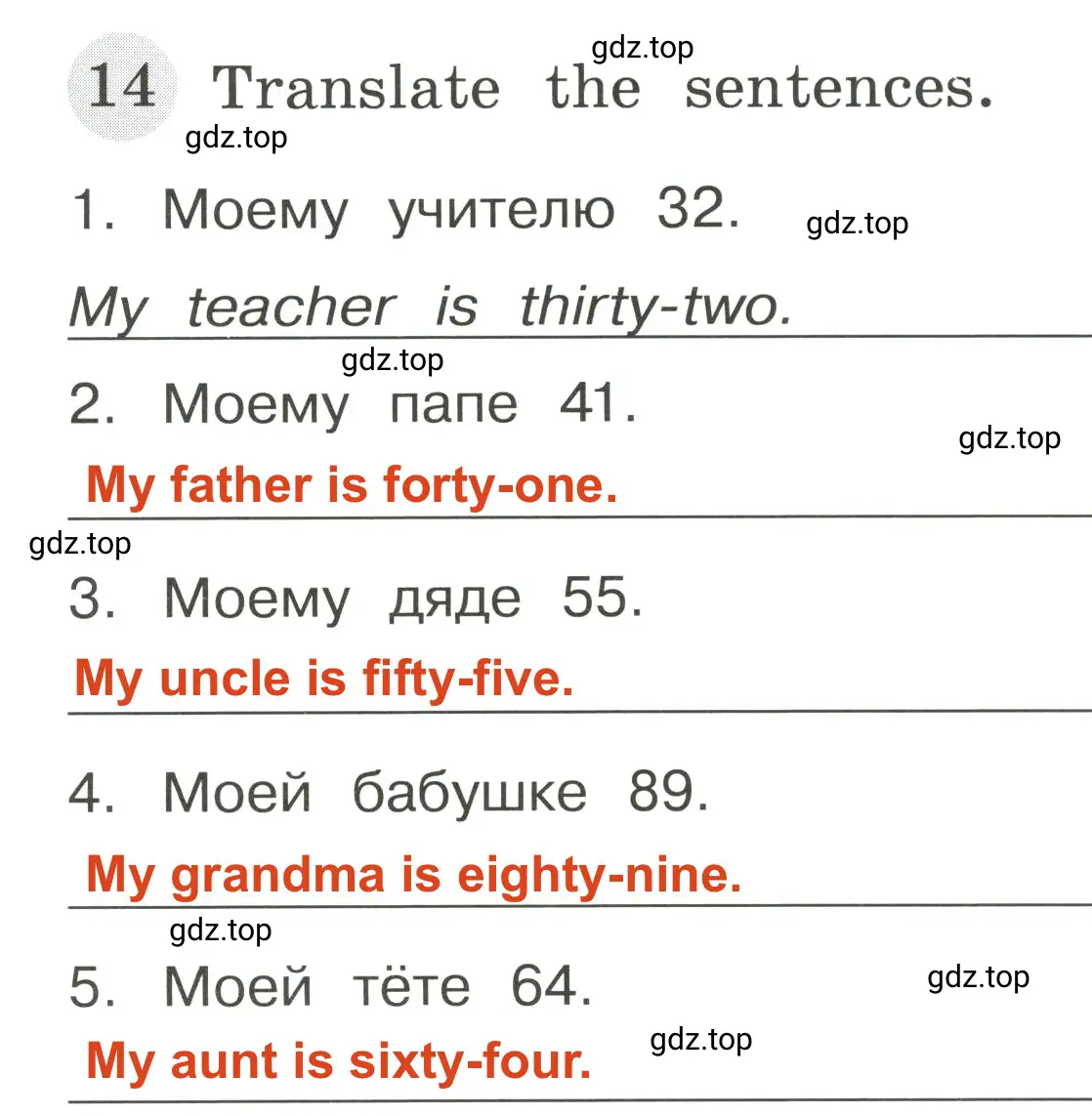 Решение 3. номер 14 (страница 15) гдз по английскому языку 4 класс Юшина, грамматический тренажёр