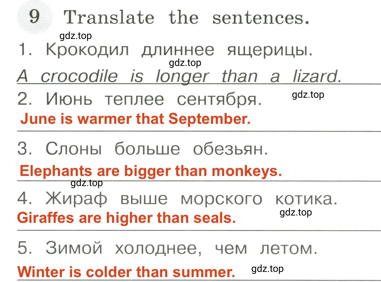 Решение 3. номер 9 (страница 54) гдз по английскому языку 4 класс Юшина, грамматический тренажёр