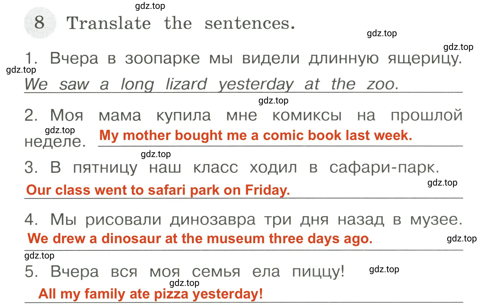 Решение 3. номер 8 (страница 99) гдз по английскому языку 4 класс Юшина, грамматический тренажёр