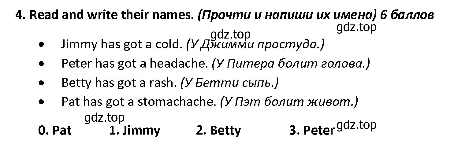 Решение номер 4 (страница 58) гдз по английскому языку 4 класс Баранова, Дули, контрольные задания