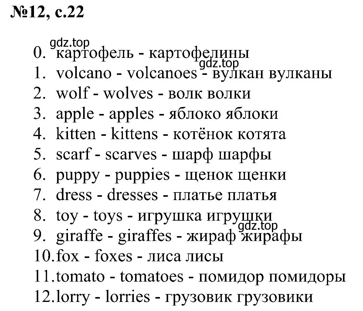 Решение номер 12 (страница 22) гдз по английскому языку 4 класс Рязанцева, сборник грамматических упражнений