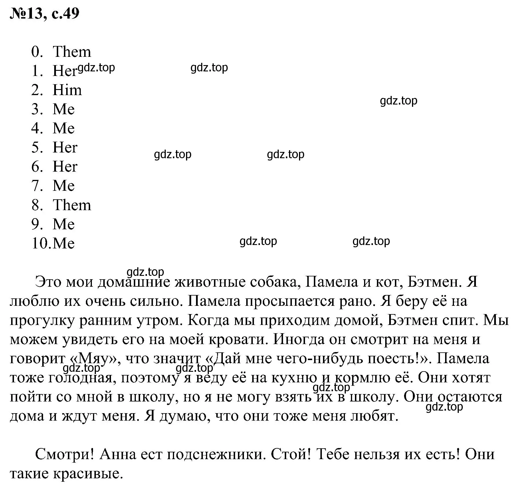 Решение номер 13 (страница 49) гдз по английскому языку 4 класс Рязанцева, сборник грамматических упражнений