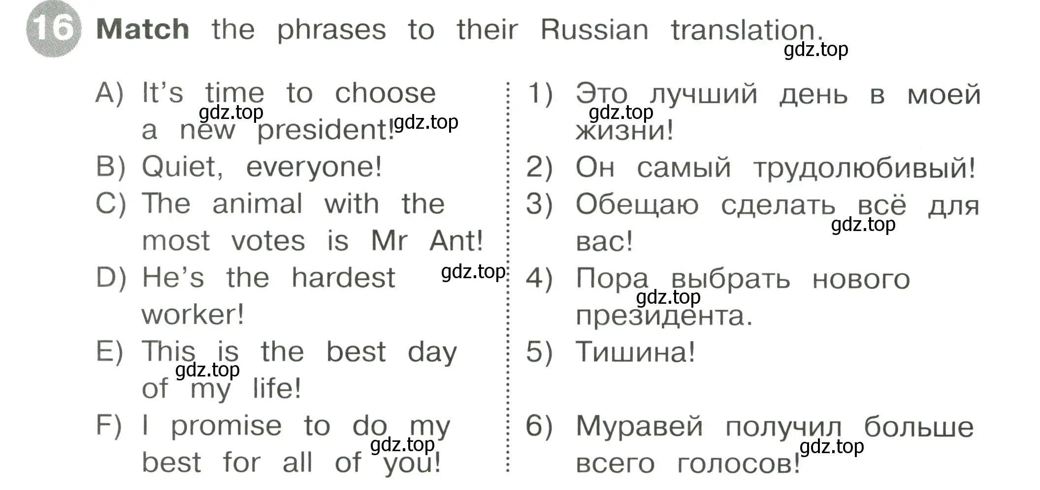 Условие номер 16 (страница 45) гдз по английскому языку 4 класс Котова, сборник упражнений