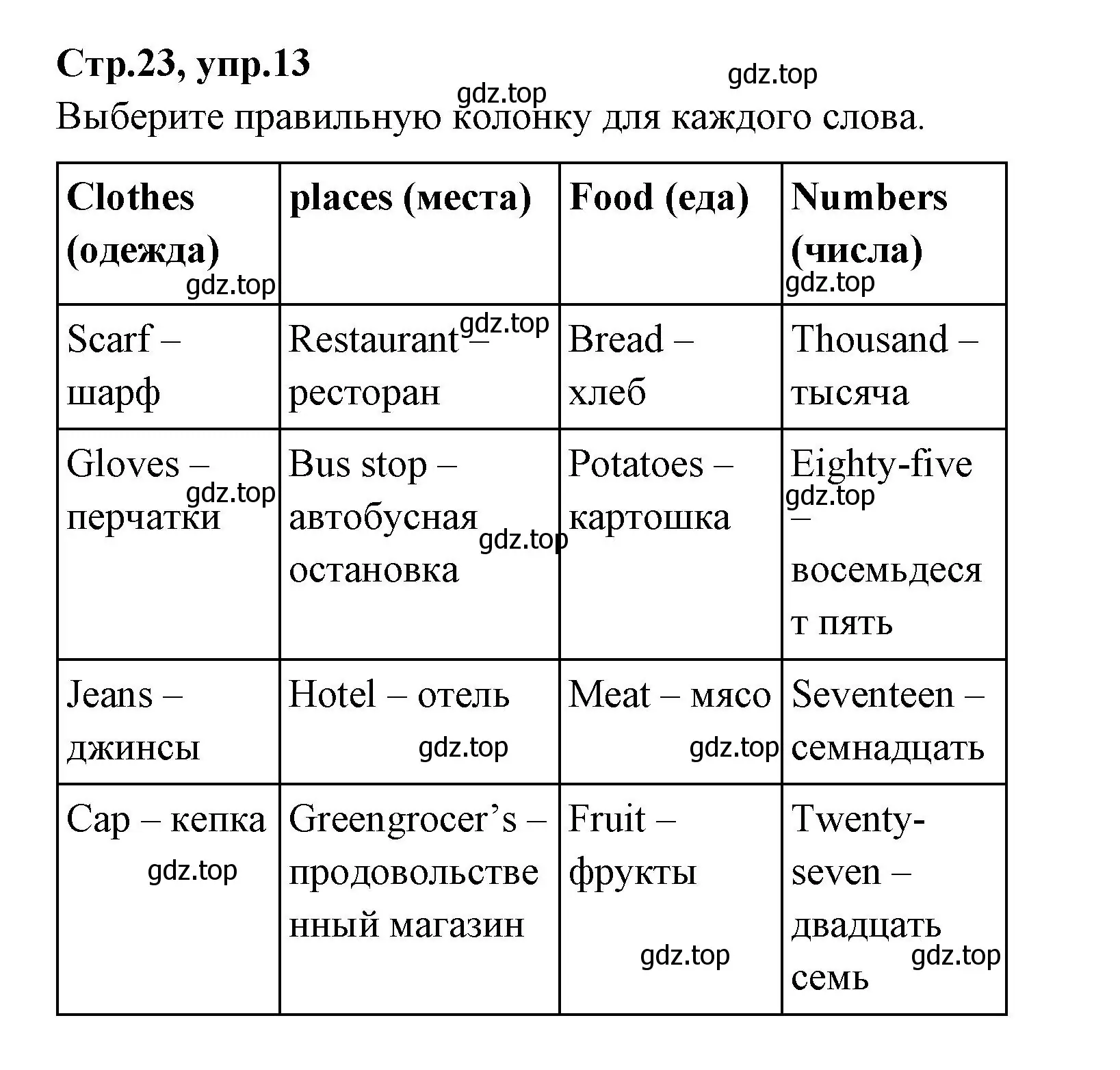 Решение номер 13 (страница 23) гдз по английскому языку 4 класс Котова, сборник упражнений