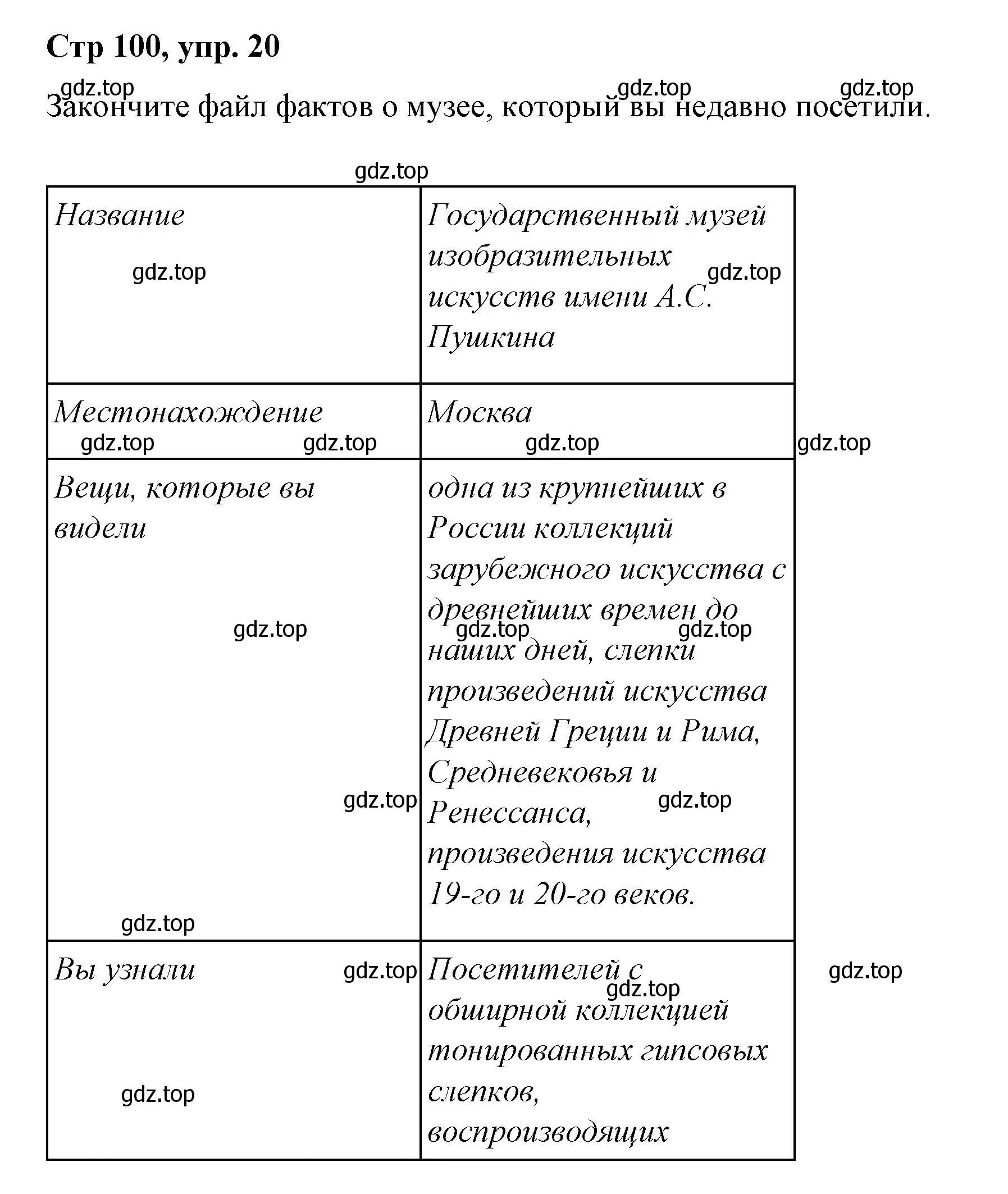 Решение номер 20 (страница 100) гдз по английскому языку 4 класс Котова, сборник упражнений